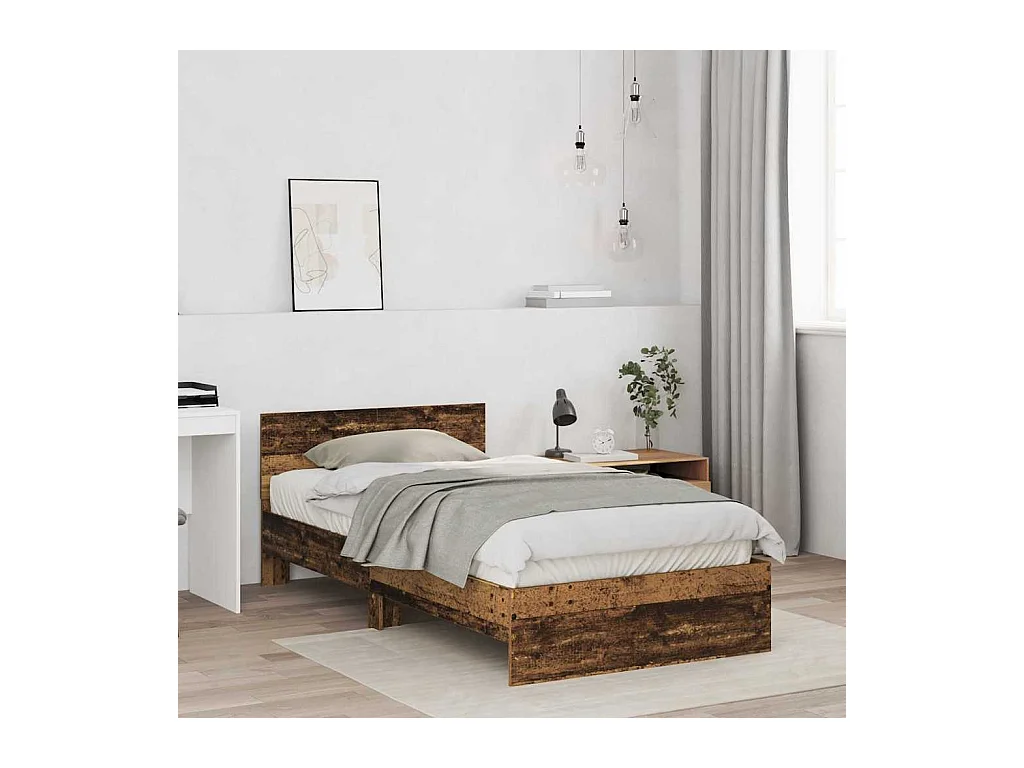 Estrutura de Cama com Cabeceira Madeira Antiga 100 x 200 cm