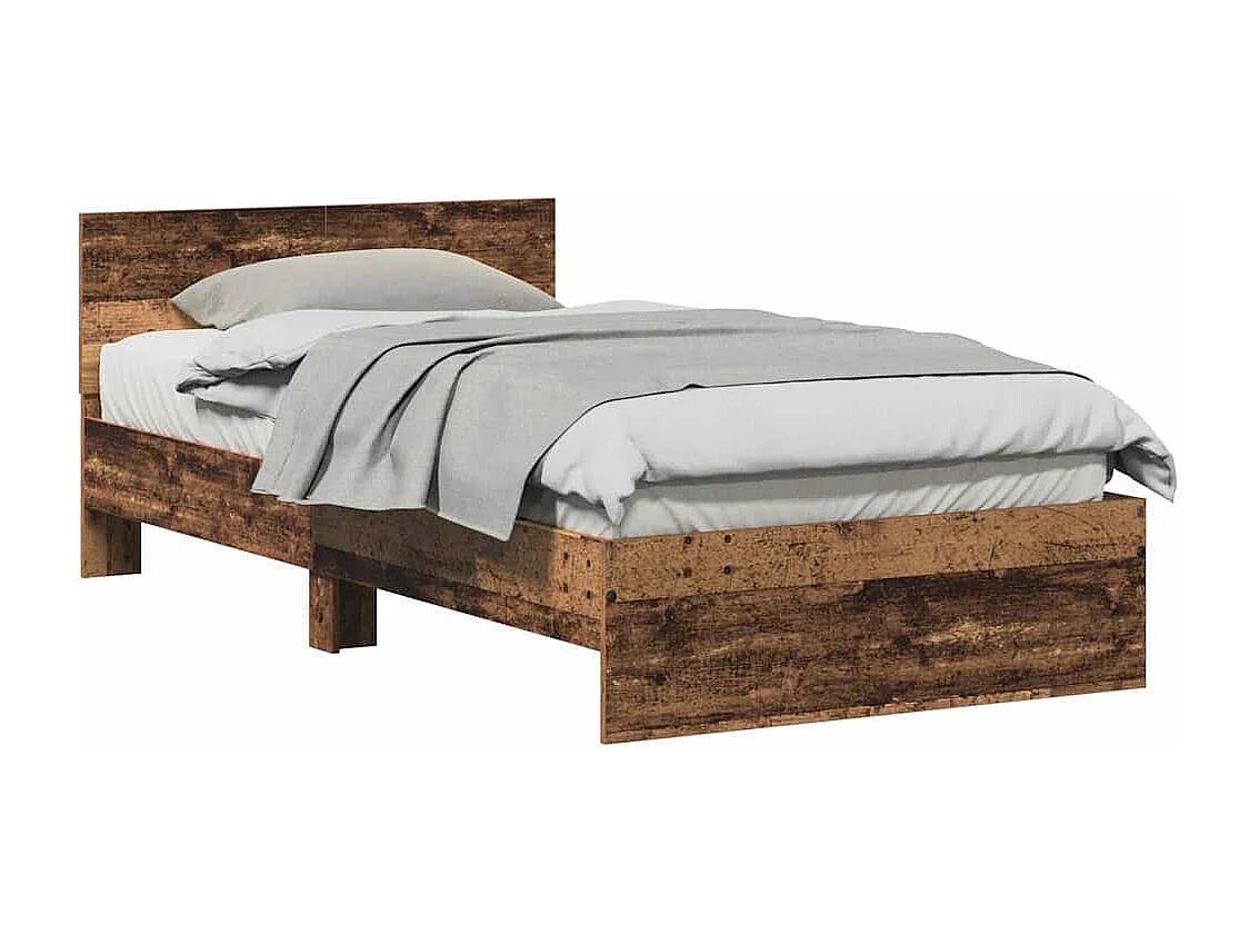 Bedframe met Hoofdbord Oud Hout 100 x 200 cm Bewerkt hout