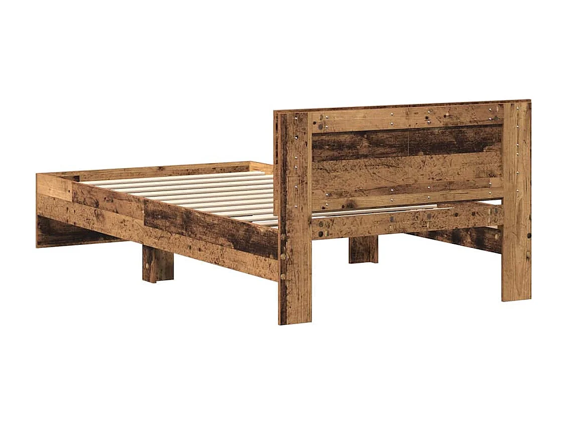 Bedframe met Hoofdbord Oud Hout 100 x 200 cm Bewerkt hout