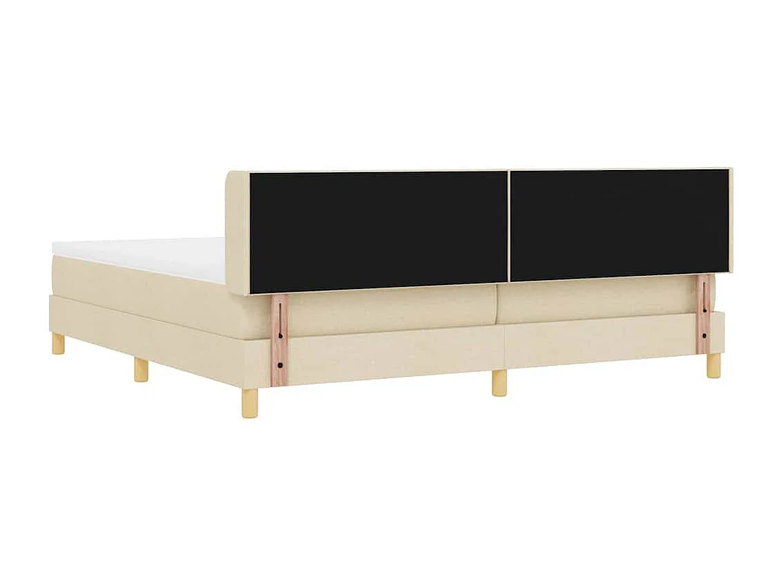 Cadre de lit avec matelas Crème 200 x 200 cm tissu