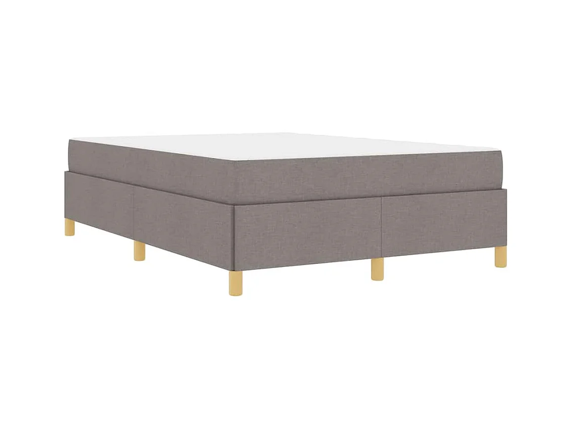 Cadre de lit avec matelas Taupe et blanc 140 x 190 cm tissu