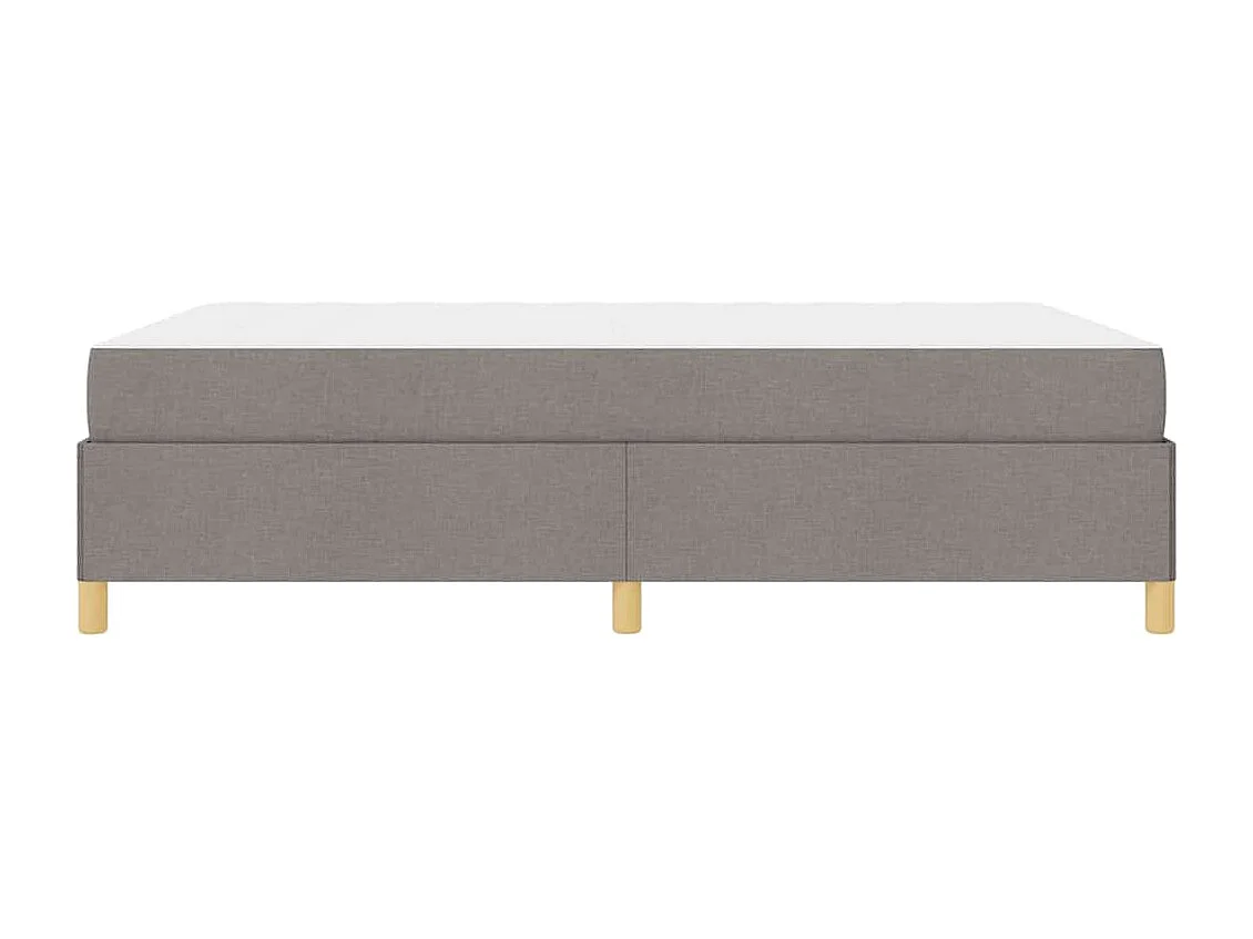 Cadre de lit avec matelas Taupe et blanc 140 x 190 cm tissu