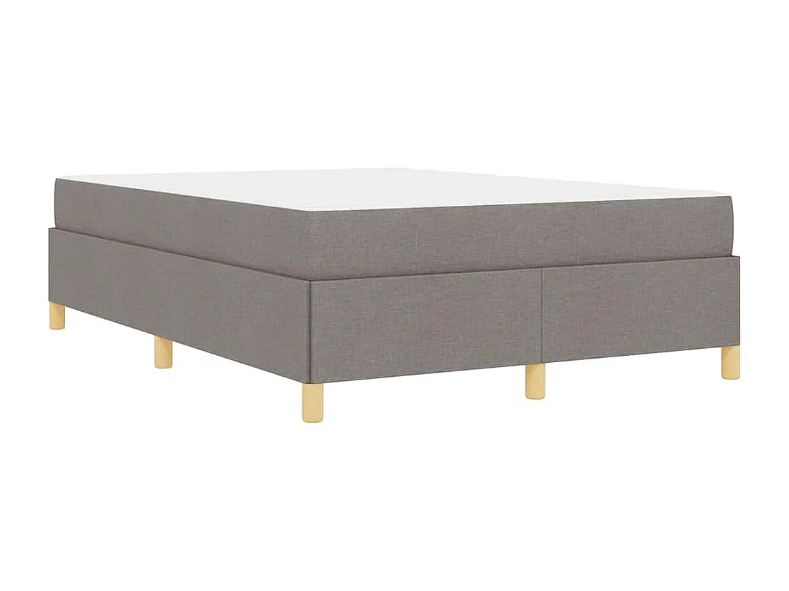Cadre de lit avec matelas Taupe et blanc 140 x 190 cm tissu