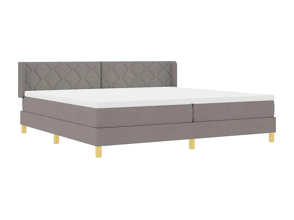 Cadre de lit avec matelas Taupe 200 x 200 cm tissu