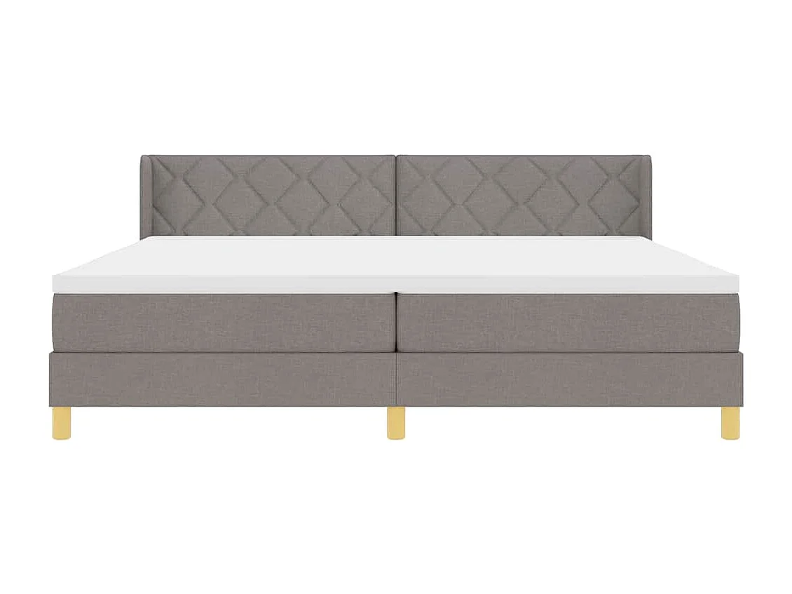 Cadre de lit avec matelas Taupe 200 x 200 cm tissu