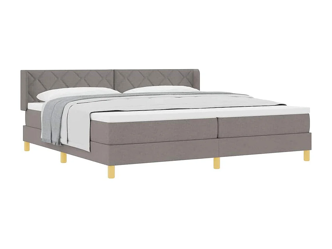 Cadre de lit avec matelas Taupe 200 x 200 cm tissu