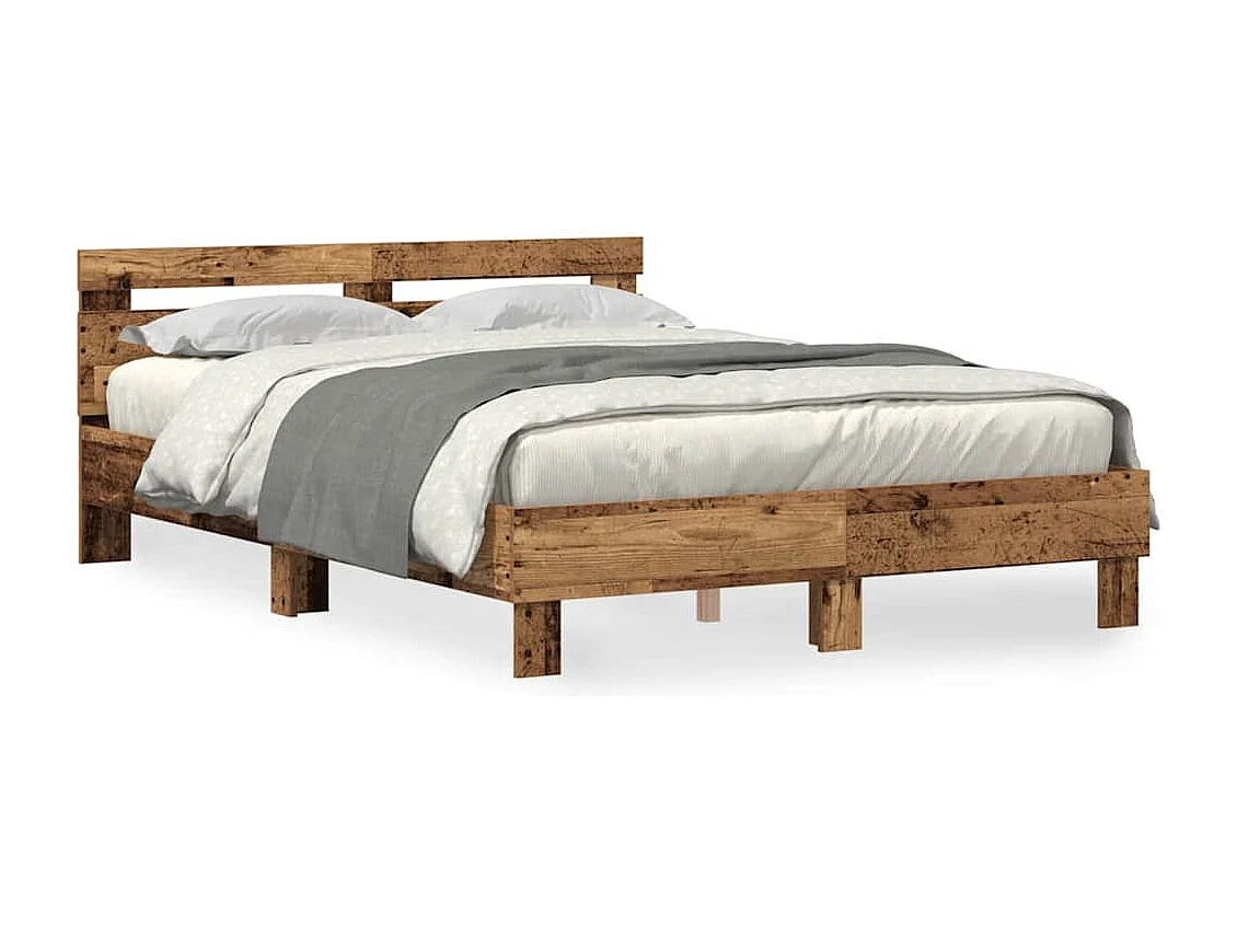 Cadre de lit Bois ancien 140 x 190 cm Bois d'ingénierie