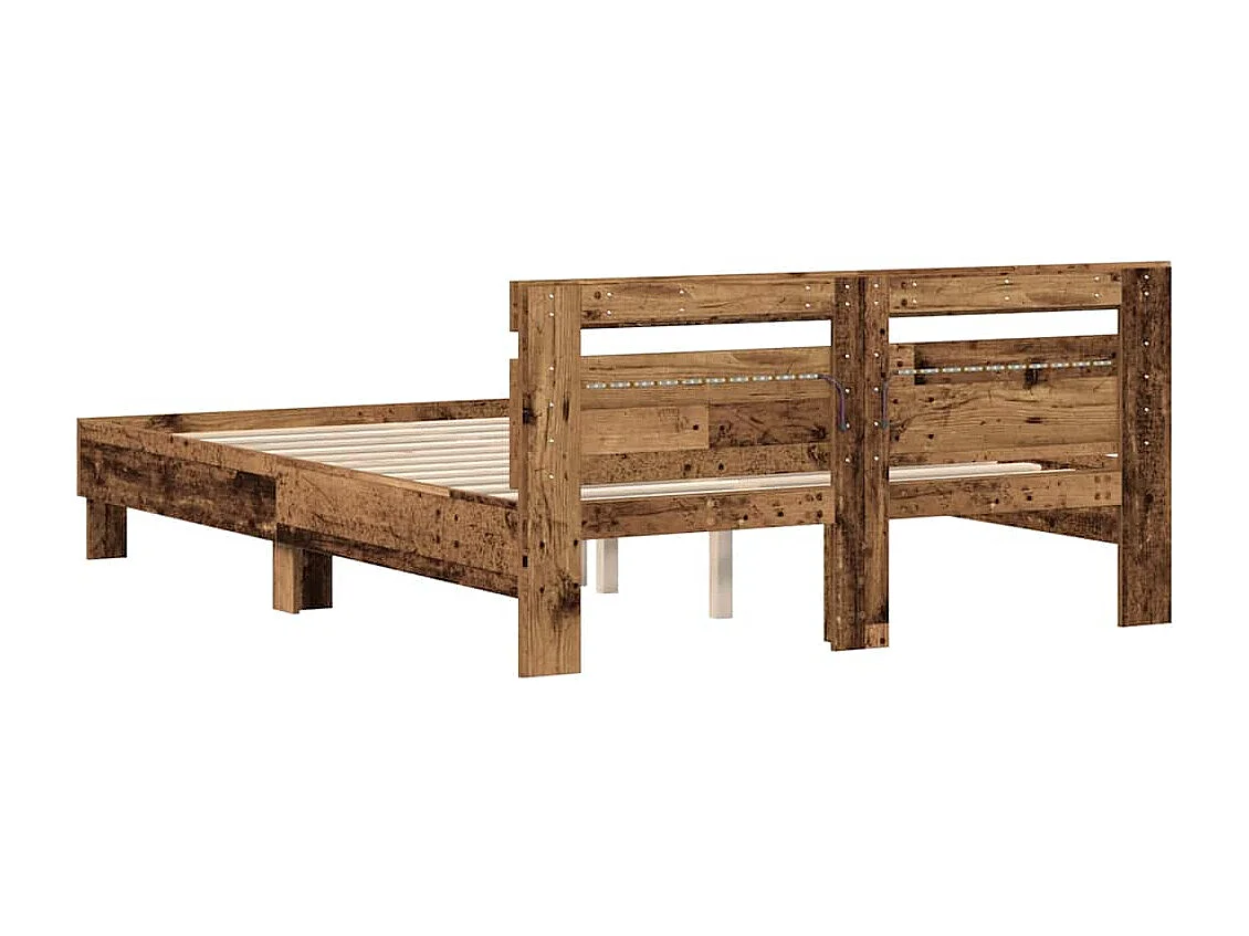 Cadre de lit Bois ancien 140 x 190 cm Bois d'ingénierie