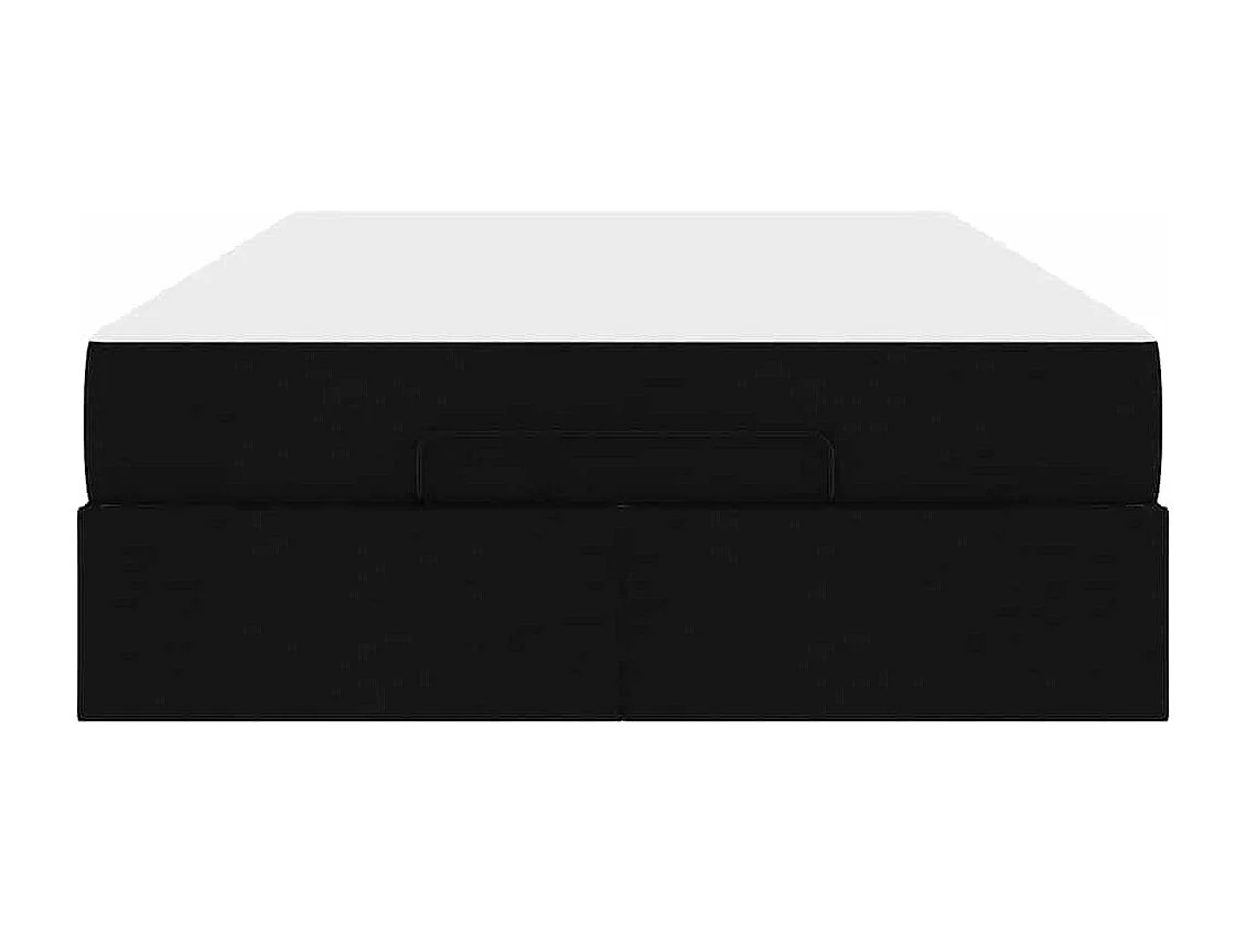 Estructura de cama con colchón Negro 120 x 190 cm tela