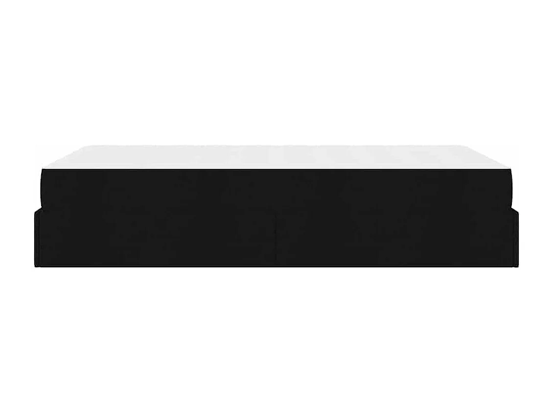 Estructura de cama con colchón Negro 120 x 190 cm tela