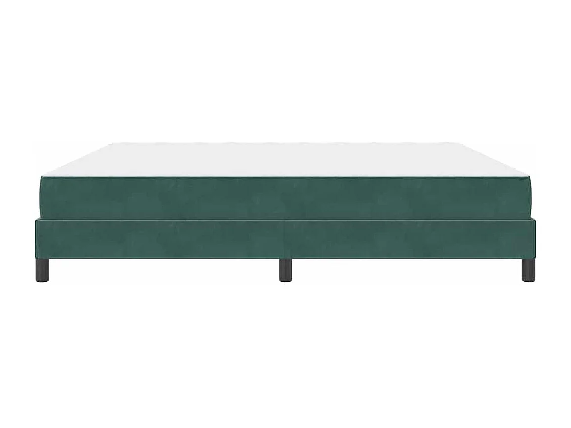 Cadre de lit avec matelas Vert foncé 200 x 210 cm Velours