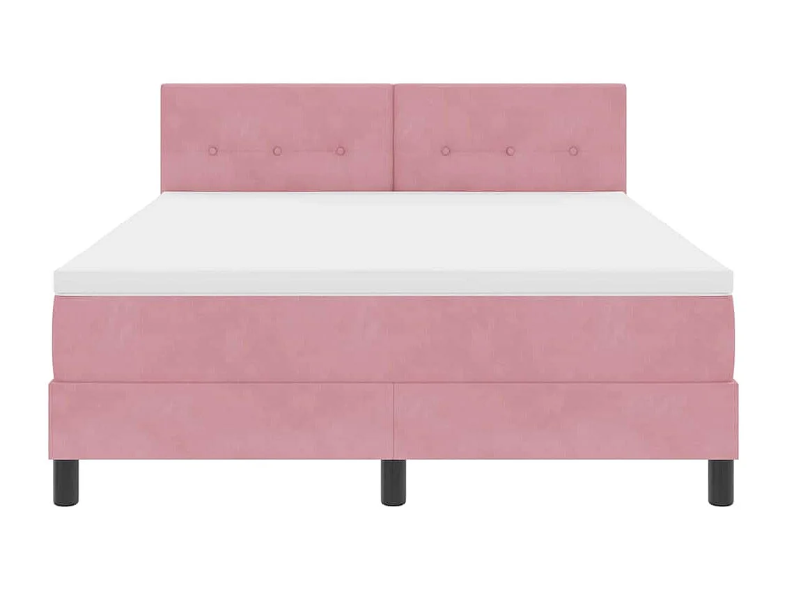 Cama tipo Box Spring con colchón Rosa 160 x 200 cm Terciopelo