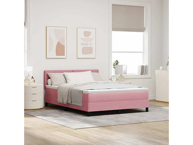 Cadre de lit avec matelas Rose 160 x 200 cm Velours