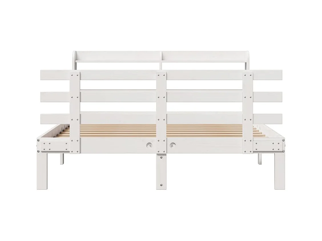 Cadre de lit avec tête de lit sans matelas blanc 120x190 cm