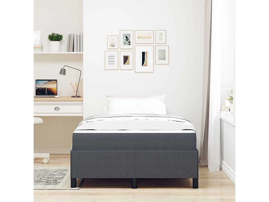 Estructura de cama Gris oscuro 120 x 200 cm Telas de pana