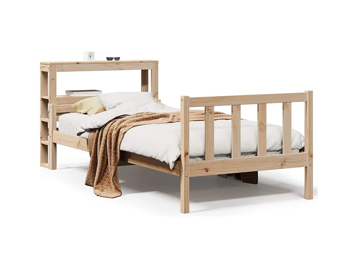 Cadre de lit sans matelas 90x190 cm bois de pin massif