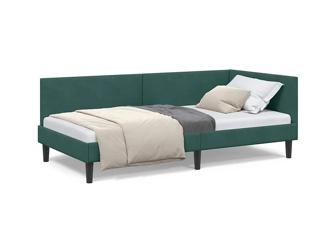 Cadre de lit d'angle Autre Vert foncé 90 x 190 cm