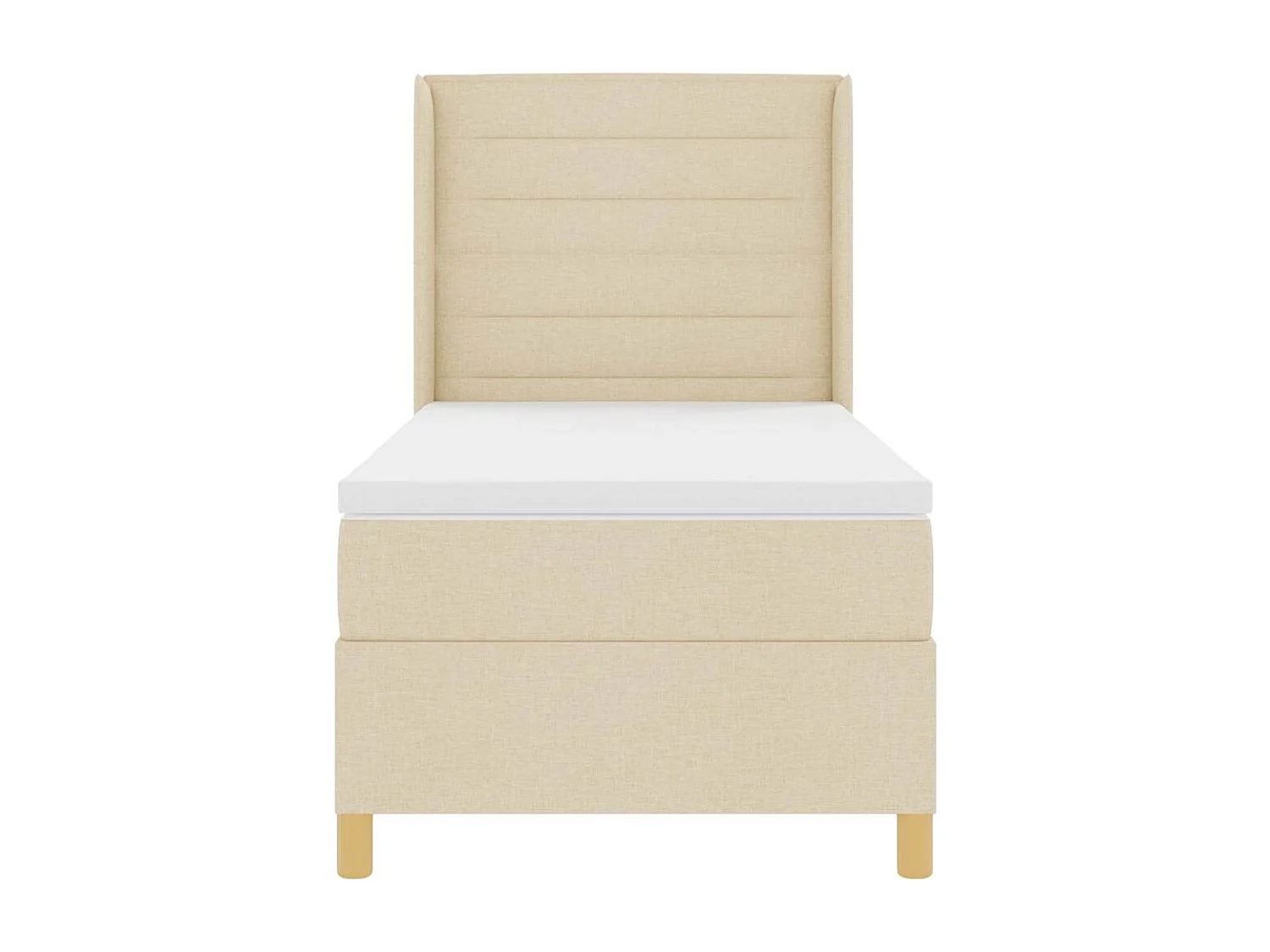 Cama con Somier con colchón Crema 100 x 200 cm tela