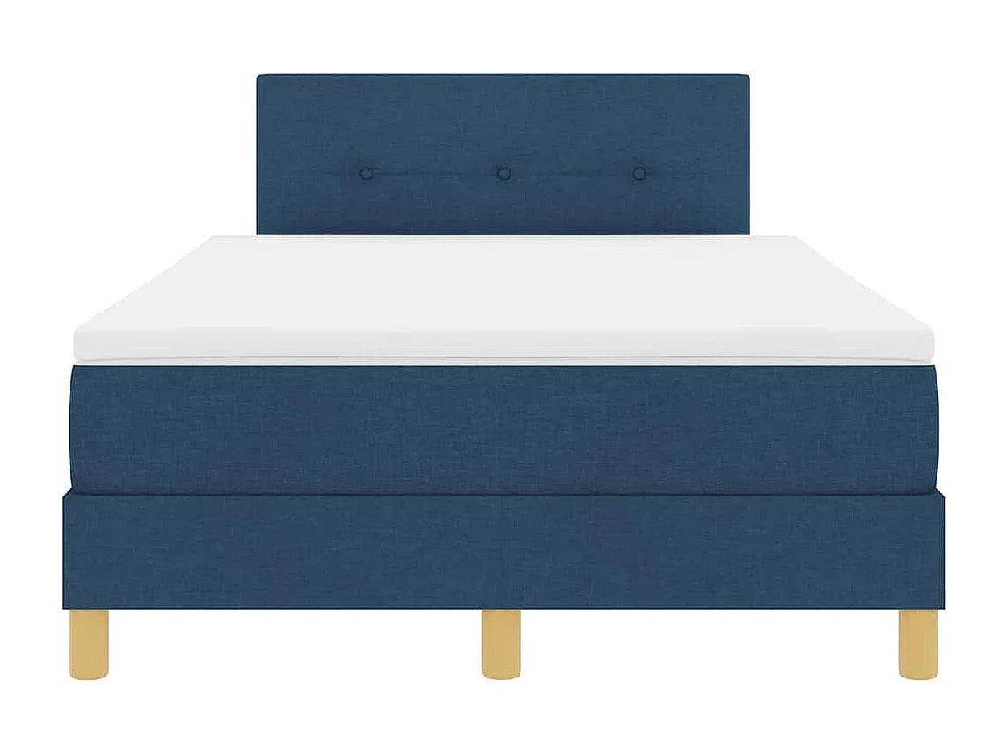 Cadre de lit avec matelas Bleu 120 x 190 cm tissu