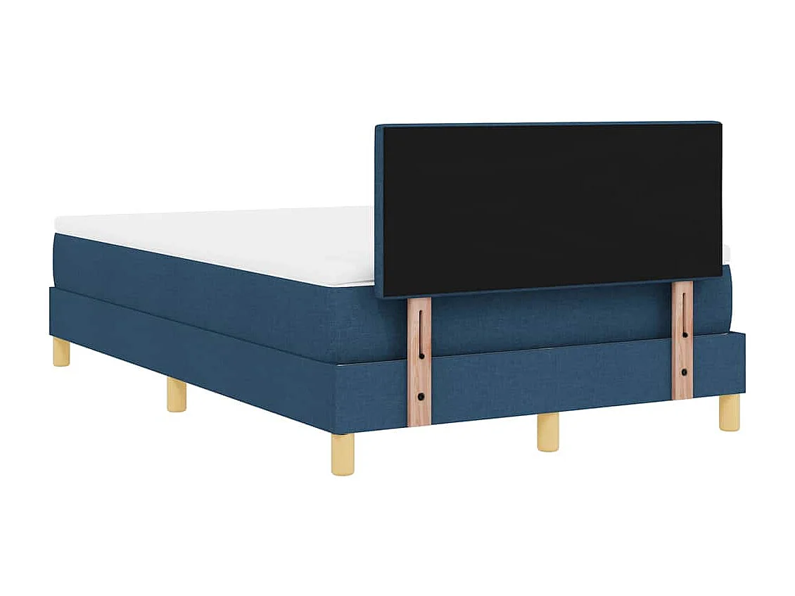 Cadre de lit avec matelas Bleu 120 x 190 cm tissu
