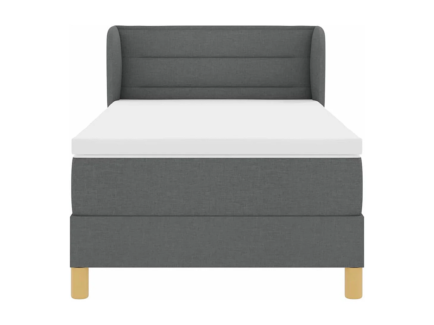 Cama con somier y colchón Crema 90x200 cm Fabric Gris oscuro