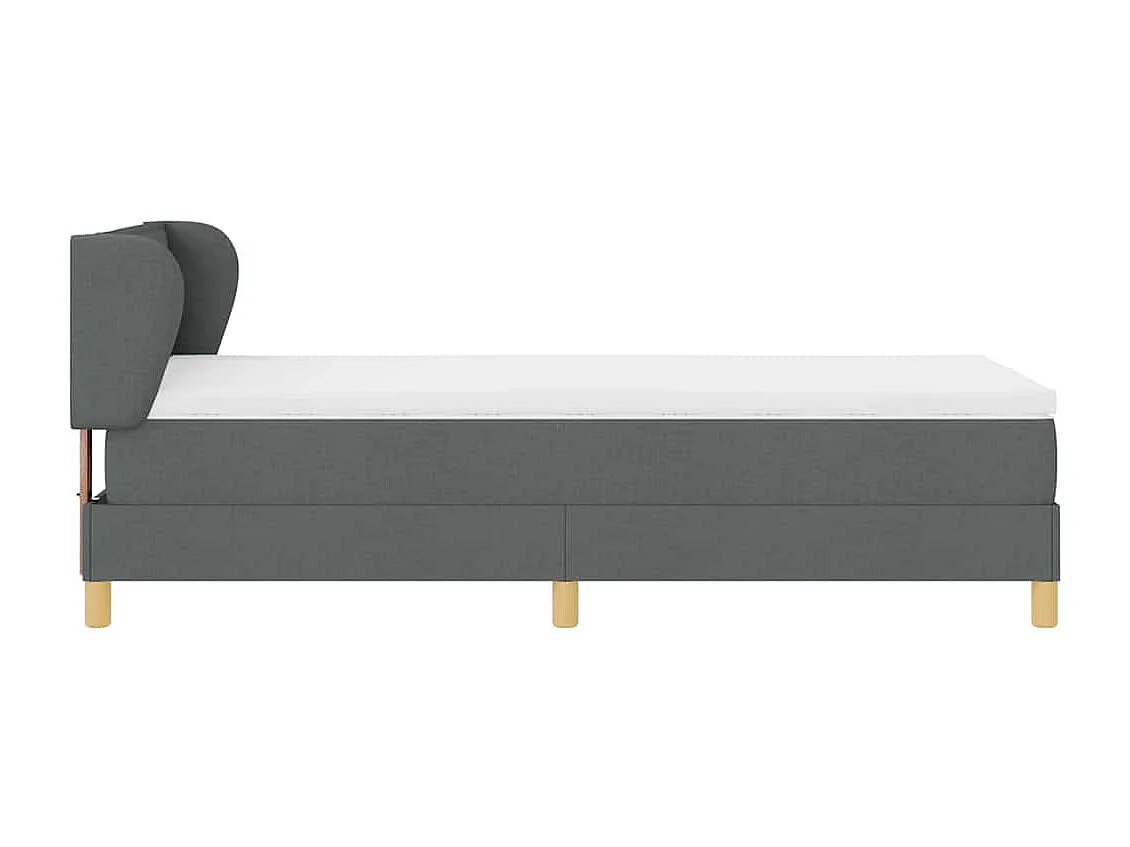 Cama con somier y colchón Crema 90x200 cm Fabric Gris oscuro