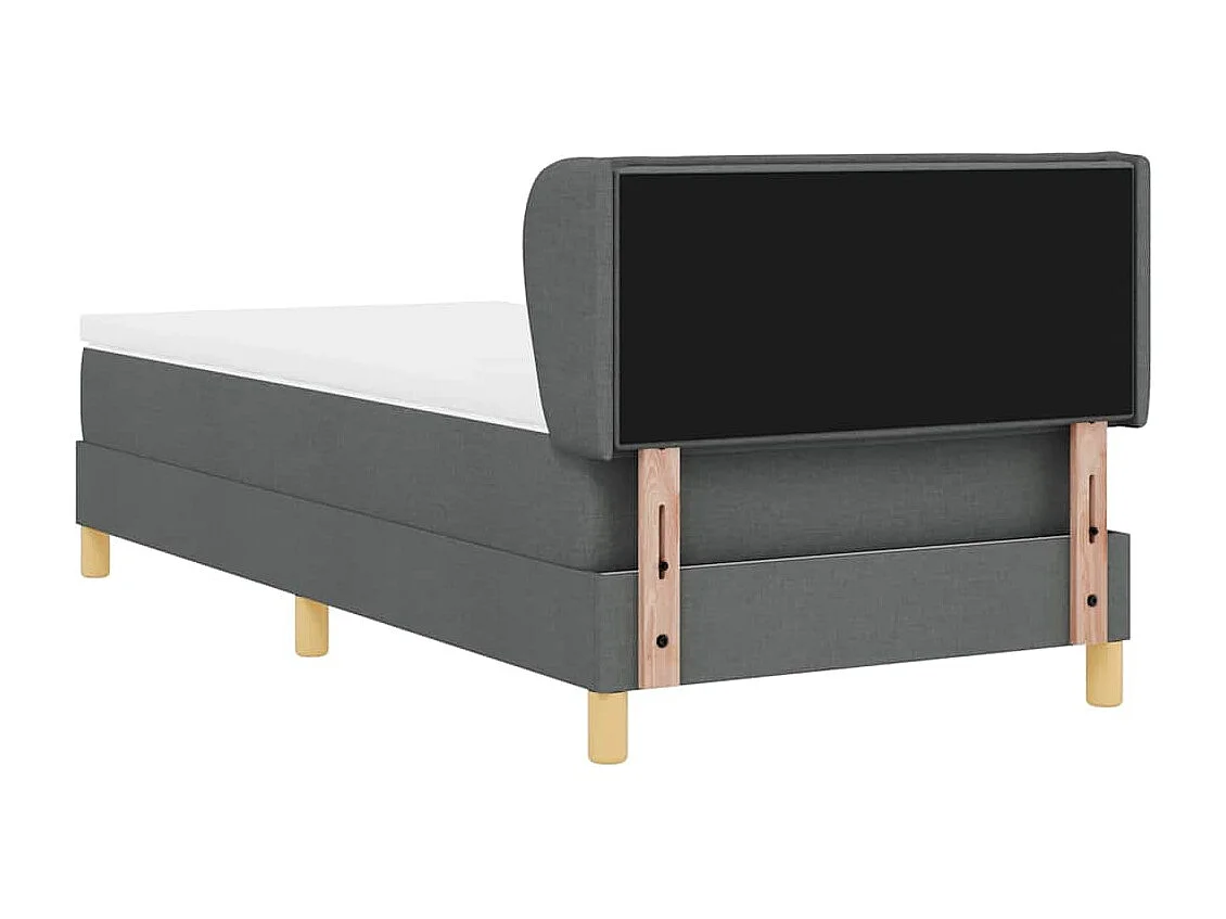 Cama con somier y colchón Crema 90x200 cm Fabric Gris oscuro