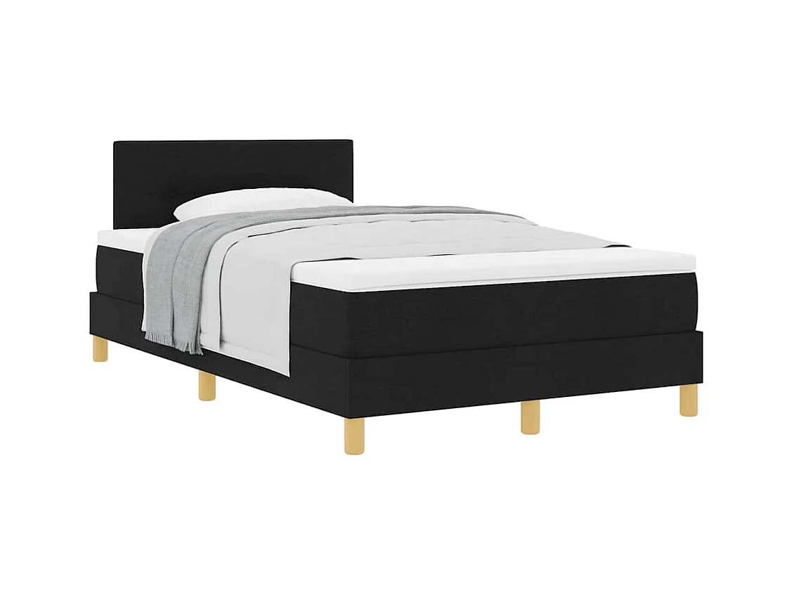 Cadre de lit avec matelas avec matelas Noir 120 x 200 cm tissu