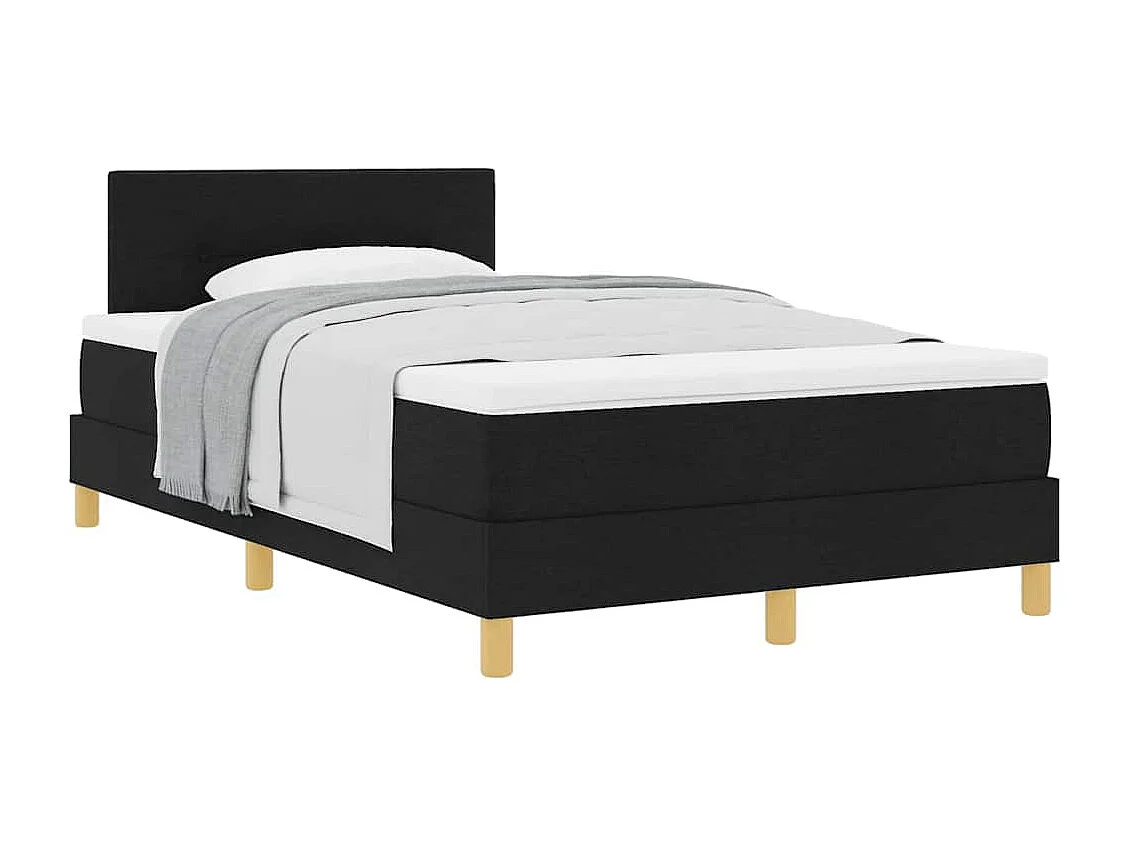 Cadre de lit avec matelas avec matelas Noir 120 x 200 cm tissu