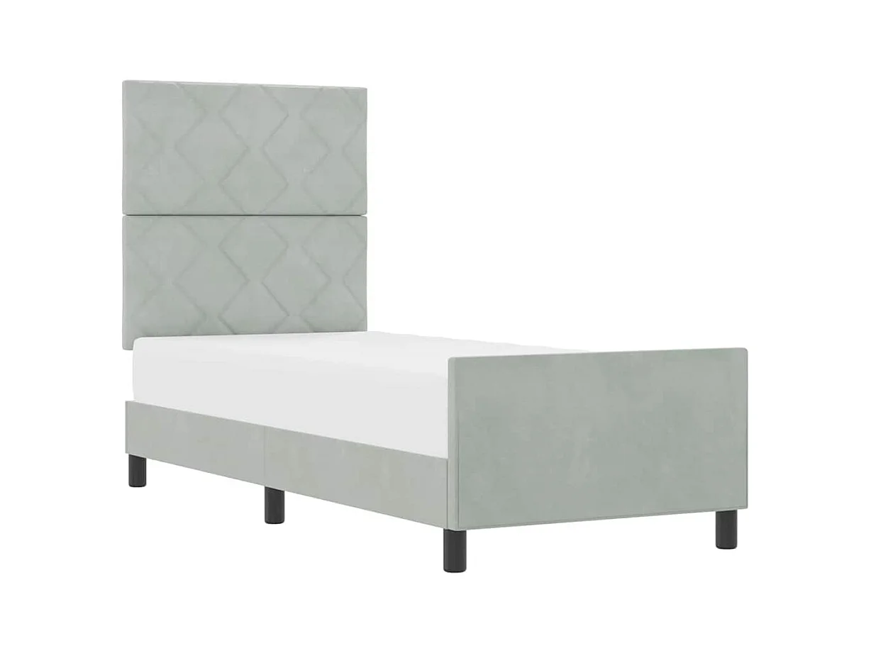 Estrutura da Cama Cinzento-claro 80 x 200 cm Veludo