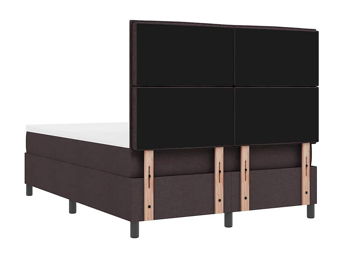 Cama tipo Box Spring Marrón oscuro 140 x 200 cm tela