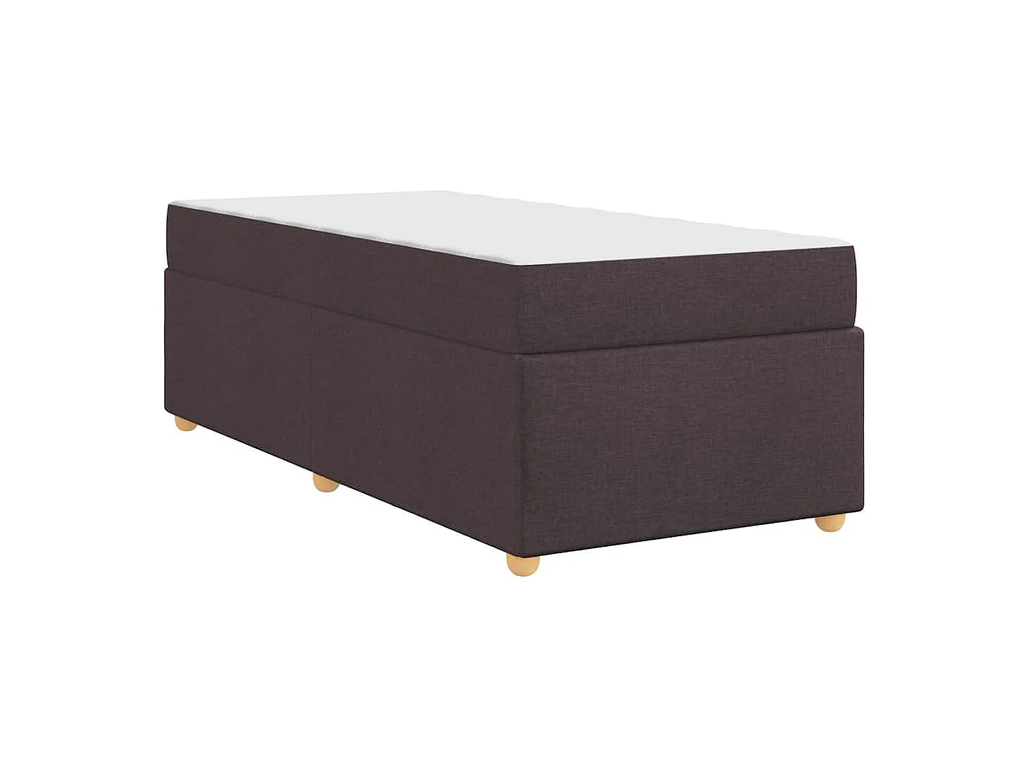 Estructura de cama con colchón Marrón oscuro 90 x 190 cm tela