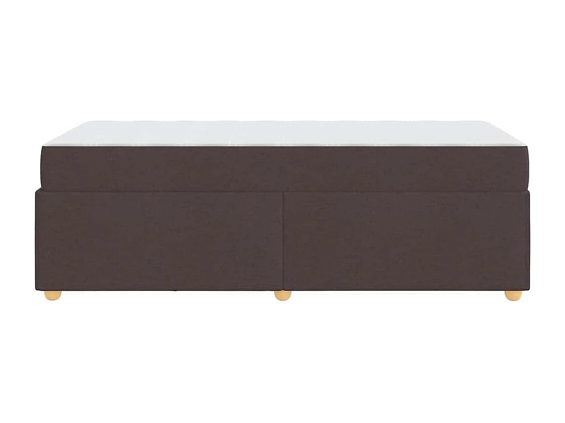 Estructura de cama con colchón Marrón oscuro 90 x 190 cm tela