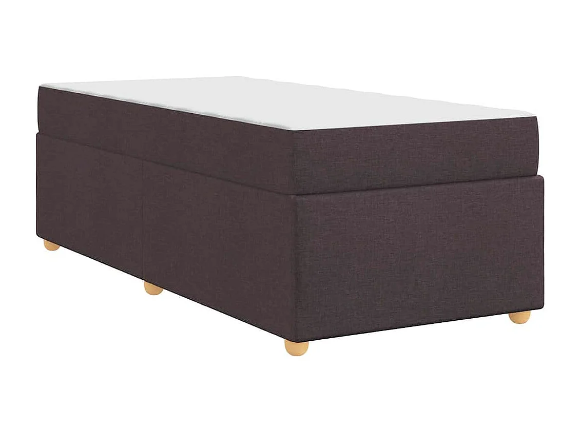 Estructura de cama con colchón Marrón oscuro 90 x 190 cm tela