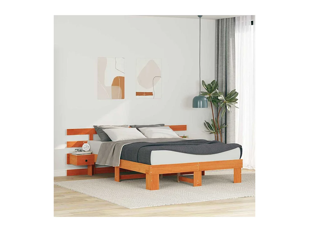 Estrutura da Cama com gaveta Castanho 160 x 200 cm