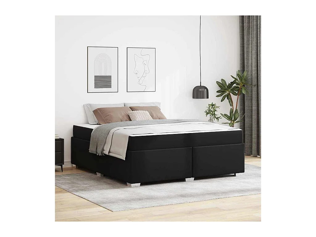 Cadre de lit Noir 180 x 200 cm Faux cuir