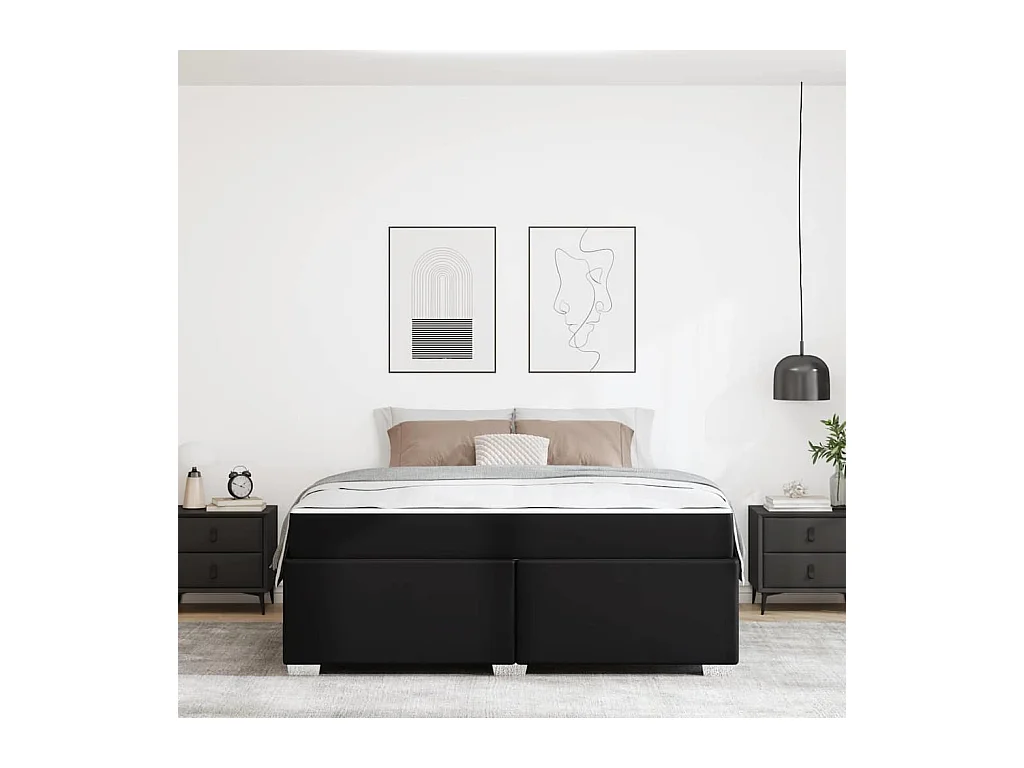 Cadre de lit Noir 180 x 200 cm Faux cuir