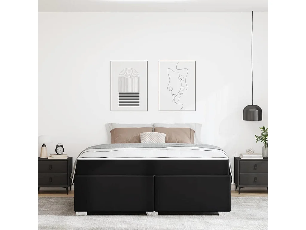 Cadre de lit Noir 180 x 200 cm Faux cuir