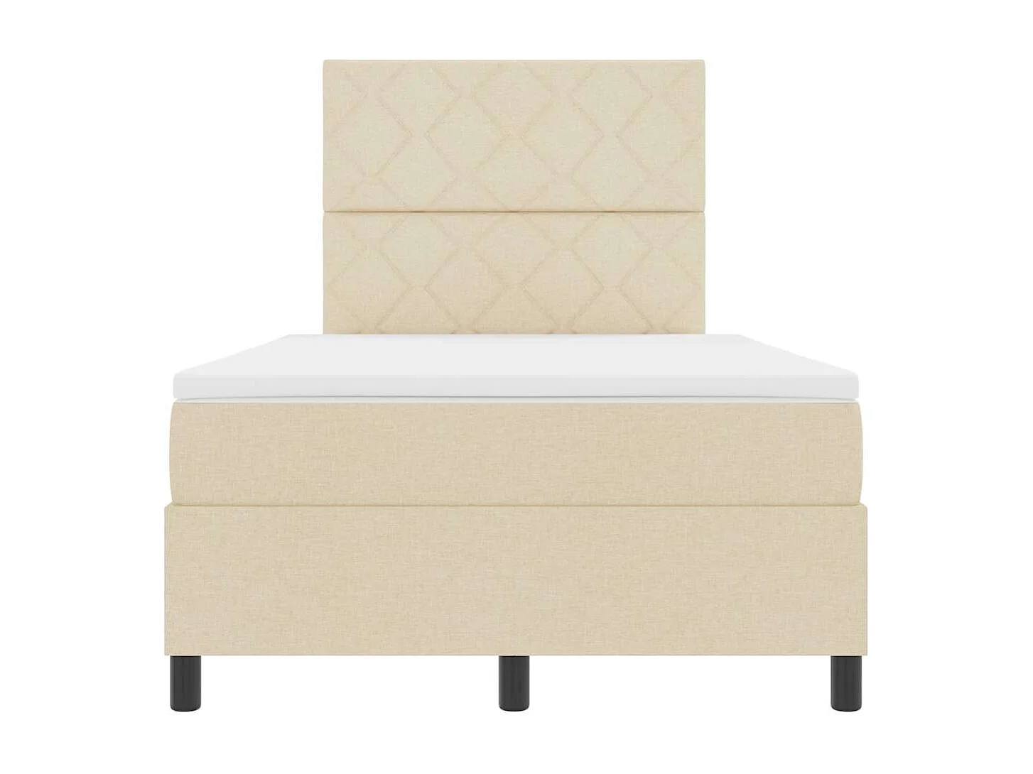 Cadre de lit avec matelas Crème 120 x 200 cm tissu