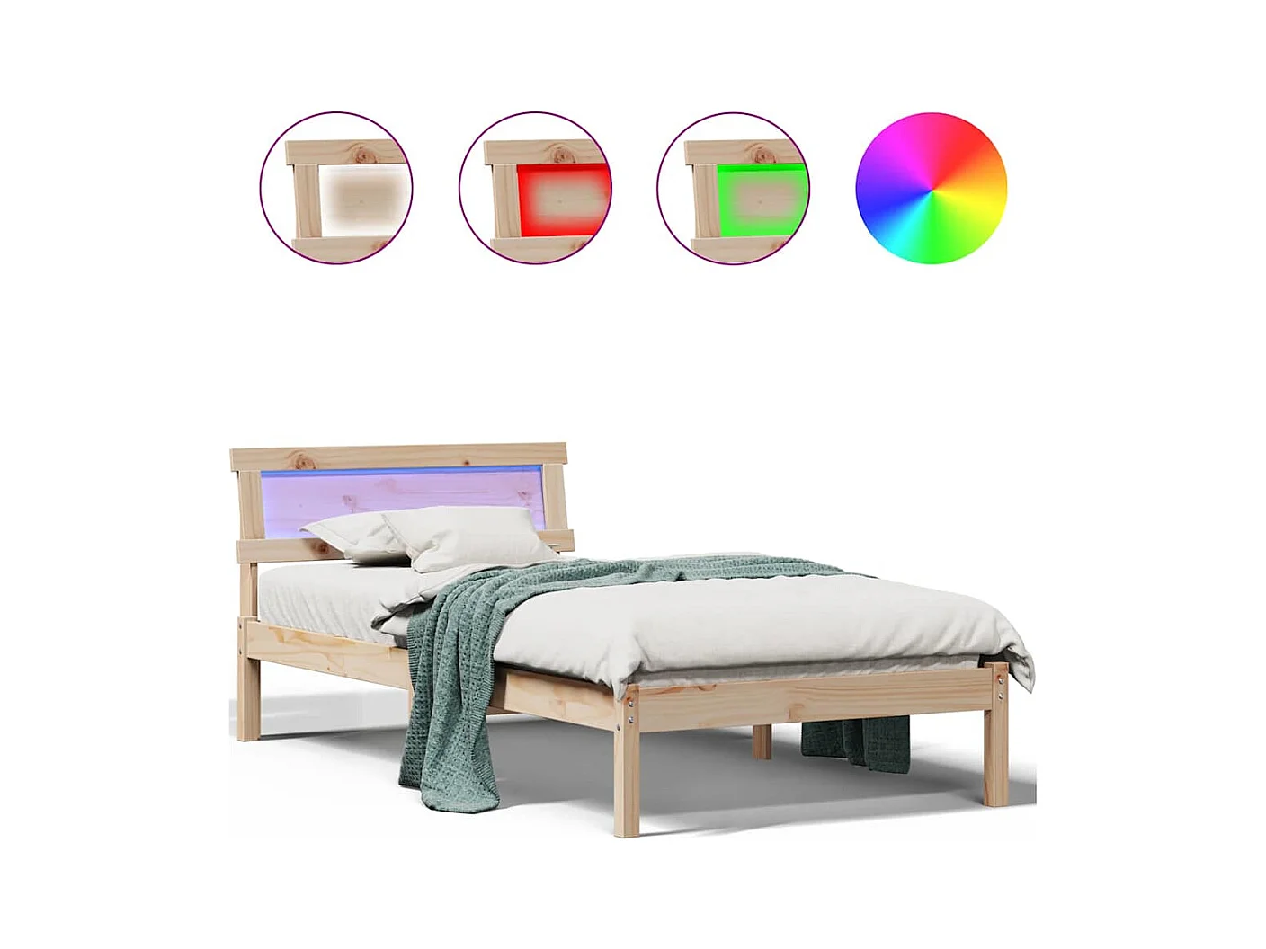 Cadre de lit Marron 75 x 190 cm Bois massif en pin