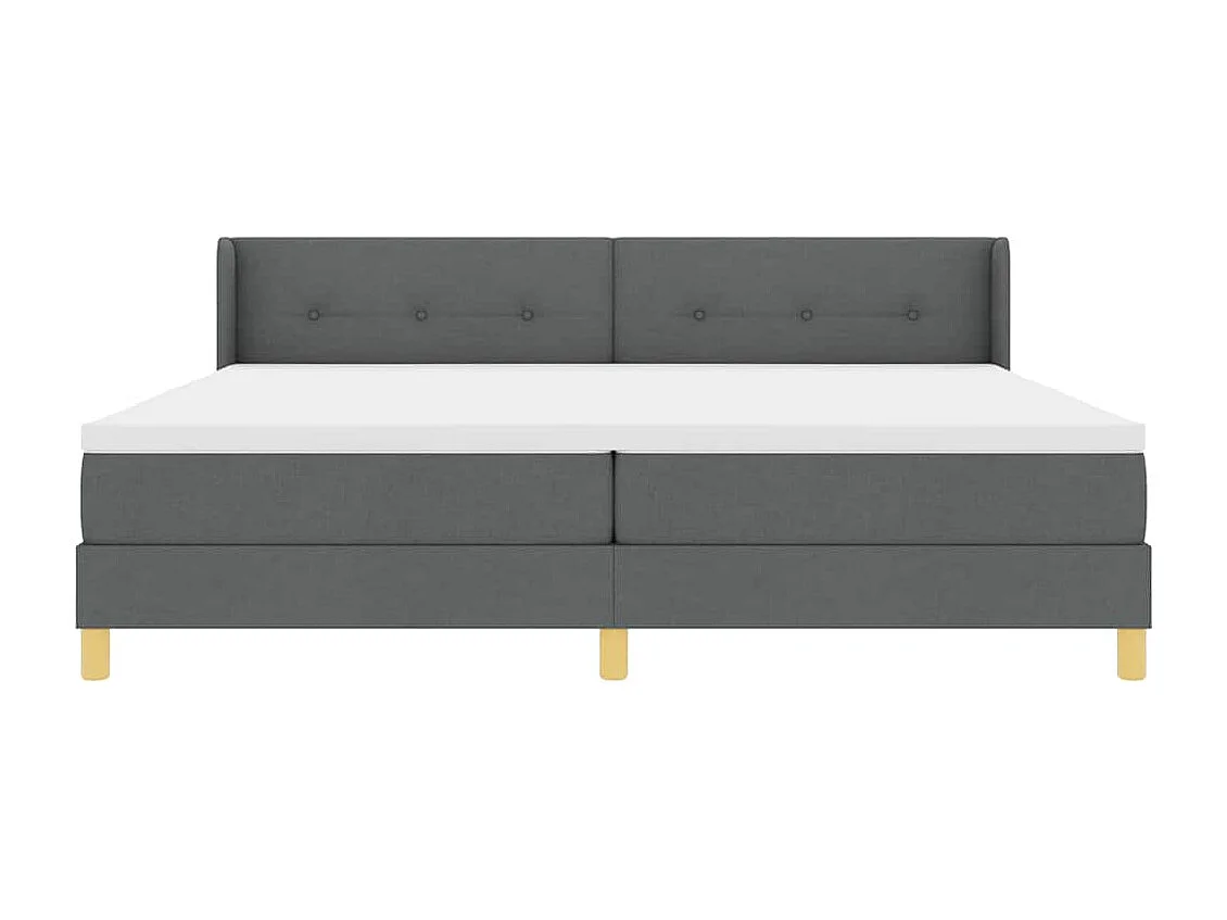 Cama com Estrado Cinzento escuro 200 x 200 cm tecido