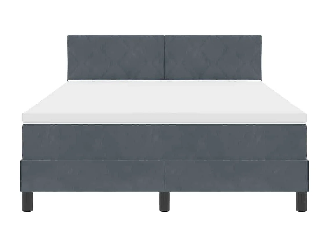 Cama con Somier y Colchón Gris oscuro 140 x 200 cm tela