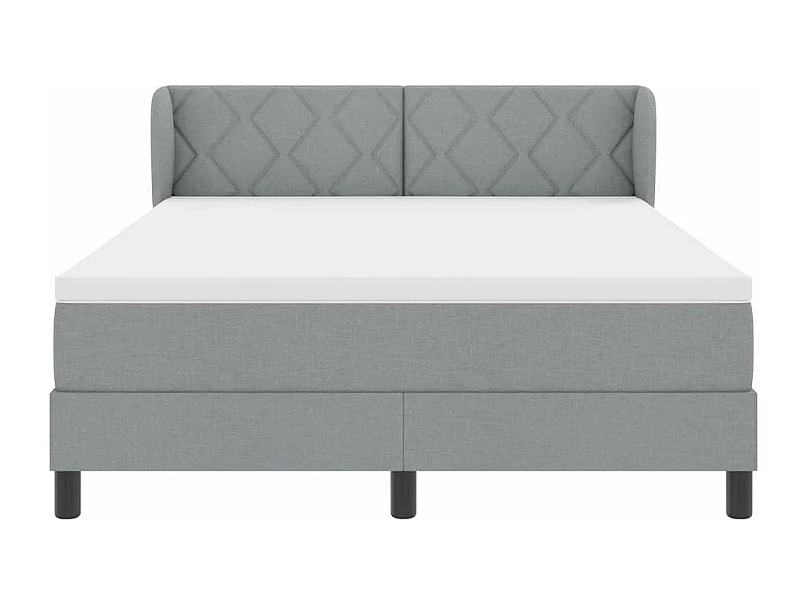 Cadre de lit avec matelas Gris clair 140 x 200 cm tissu