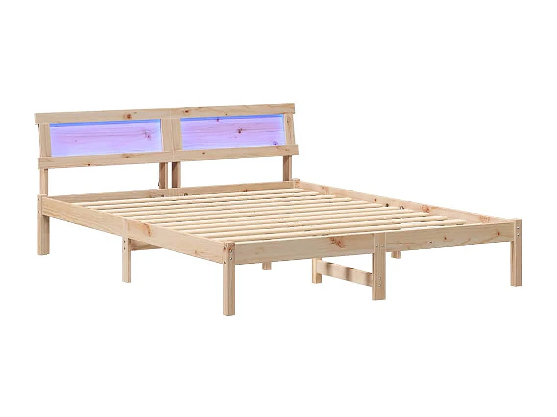 Estructura de cama Marrón 160 x 200 cm Madera maciza de pino