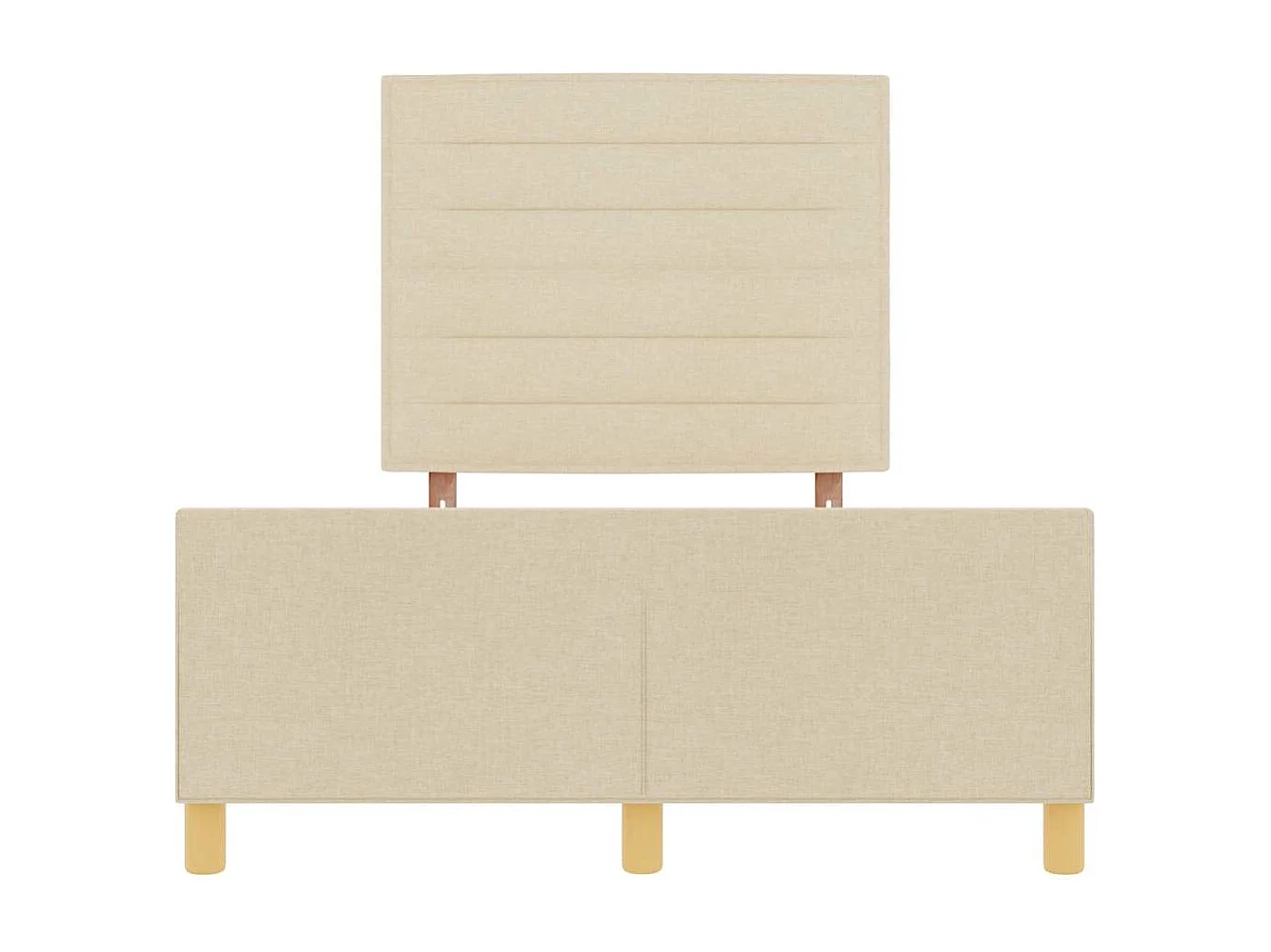 Estructura de cama con cabecera Crema 120 x 200 cm tela