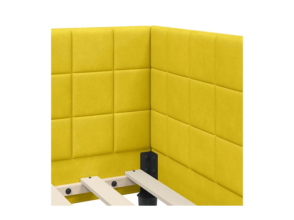 Cadre de lit d'angle Jaune 100 x 200 cm Velours