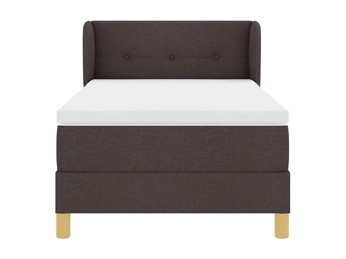Cama con somier y colchón Crema 90x200 cm Fabric Marrón oscuro