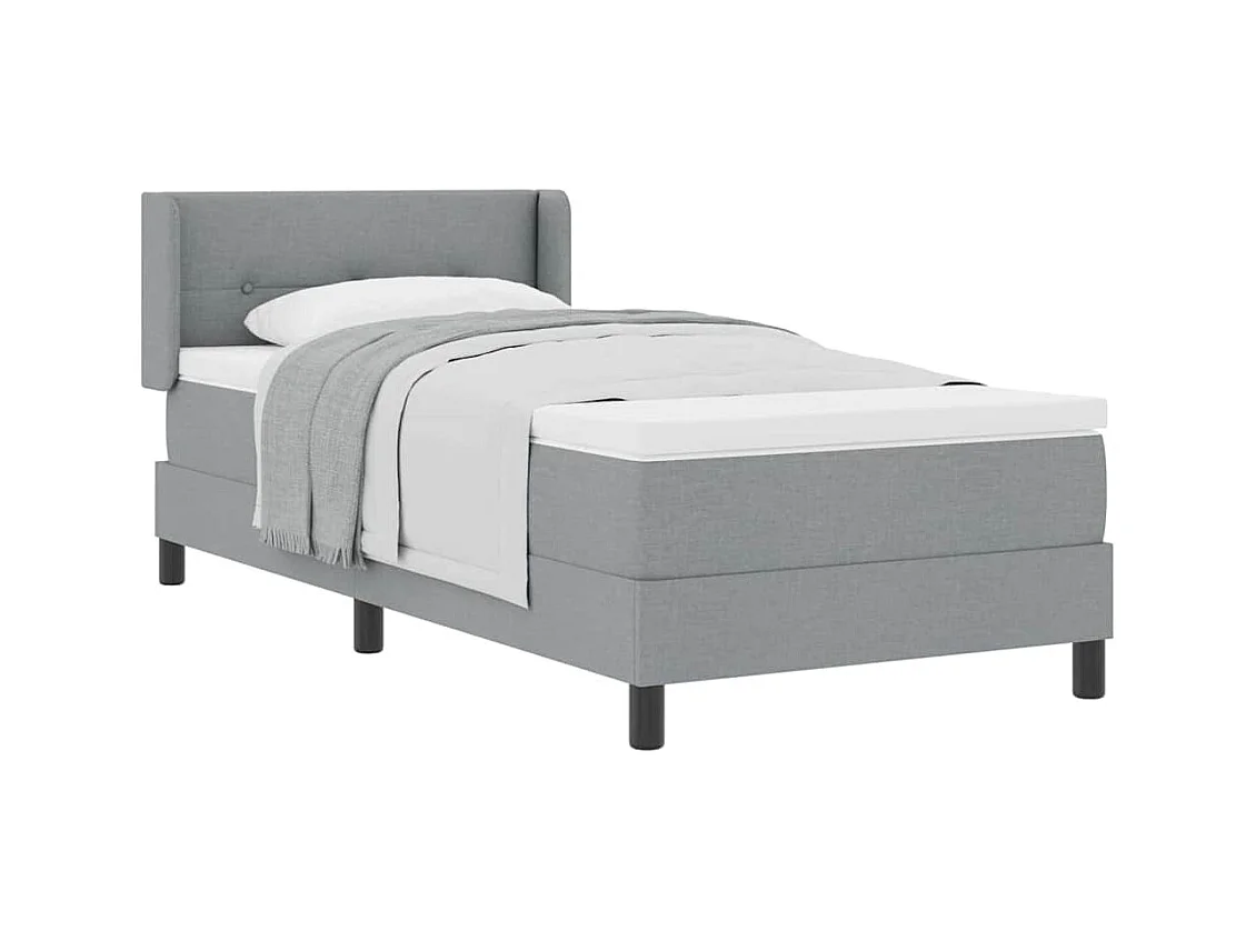 Cadre de lit avec matelas avec matelas Gris clair 90 x 200 cm