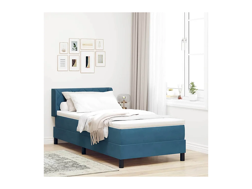 Cadre de lit avec matelas noir 100x200 cm en velours