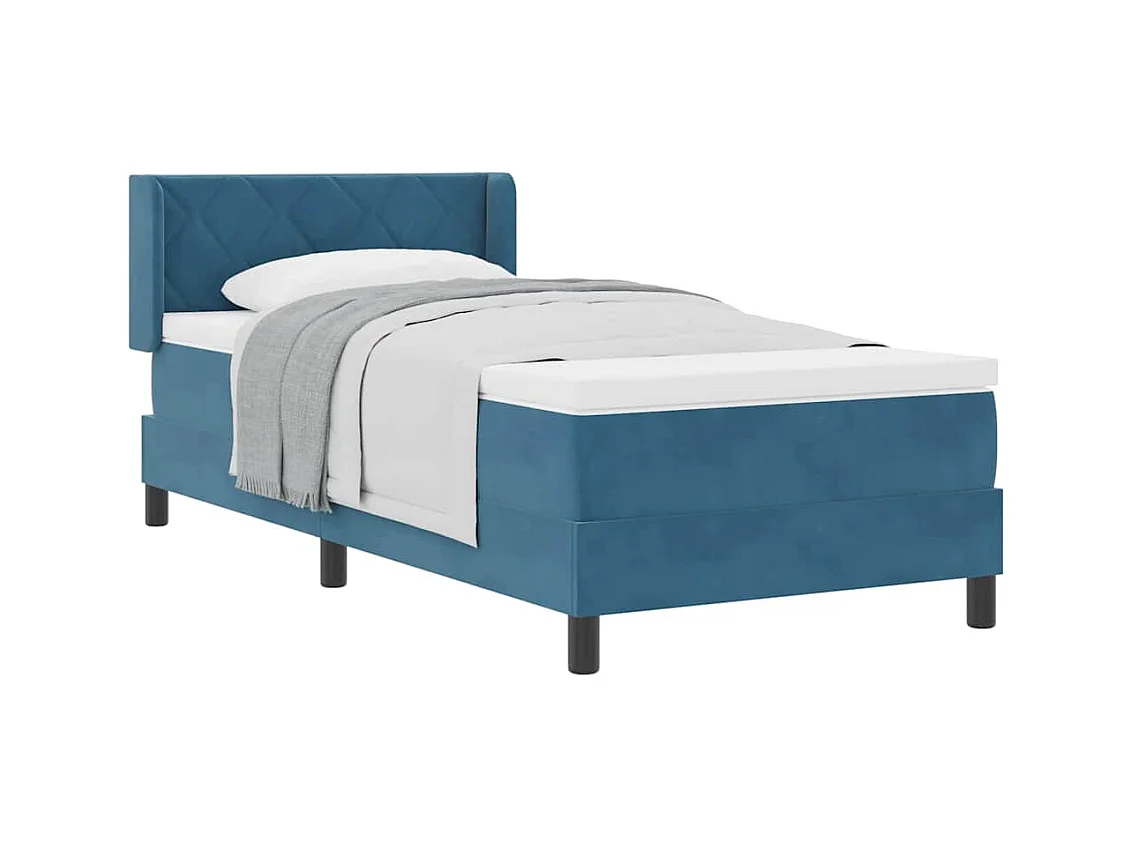 Cadre de lit avec matelas noir 100x200 cm en velours